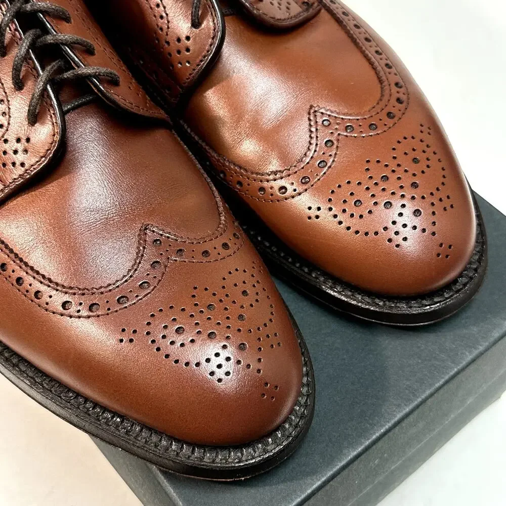 NIB RARE Alden 966 Short Wing Blucher Burnished Tan Calf Derby Made in USA 9 D